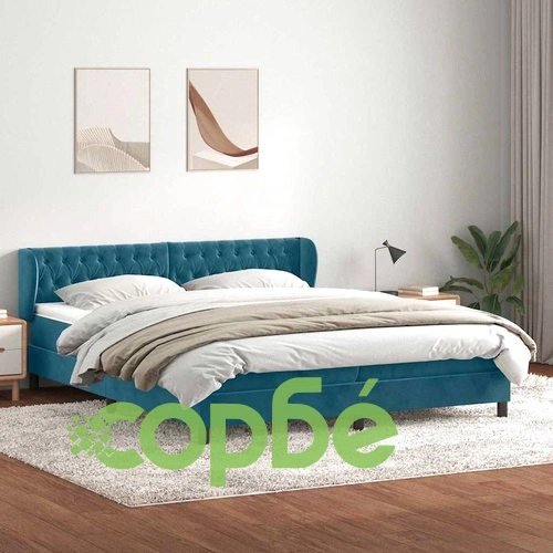 Box Spring легло с матраци Тъмно синьо 180x210 cm кадифе ➤ топ цена ➤ sorbe.bg