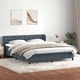 Box Spring легло с матраци Тъмно сиво 200x210 cm Кадифе