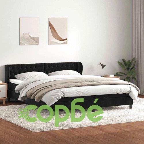 Box Spring легло с матраци Черно 200x210 cm Кадифе ➤ топ цена ➤ sorbe.bg
