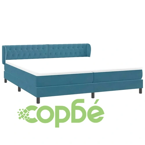 Box Spring легло с матраци Тъмно синьо 200x210 cm кадифе ➤ топ цена ➤ sorbe.bg