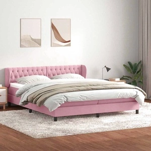 Box Spring легло с матраци розово 200x210 cm кадифе