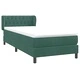 Box Spring легло с матрак Тъмнозелено 90x220 cm Кадифе