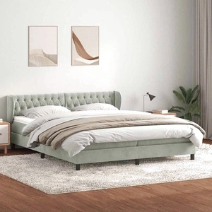 Box Spring легло с матраци Светло сиво 180x220 cm кадифе