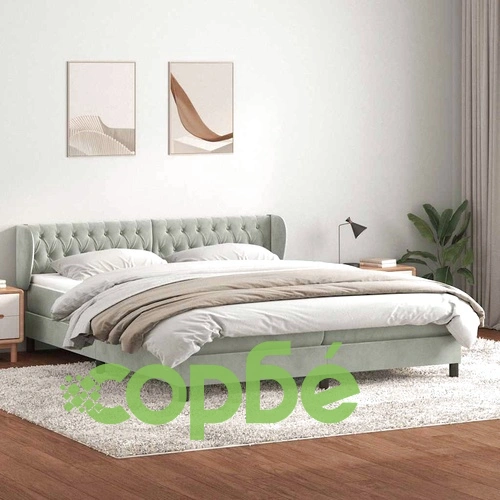 Box Spring легло с матраци Светло сиво 180x220 cm кадифе ➤ топ цена ➤ sorbe.bg