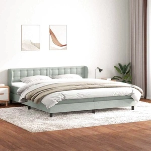 Box Spring легло с матраци Светло сиво 180x210 cm кадифе