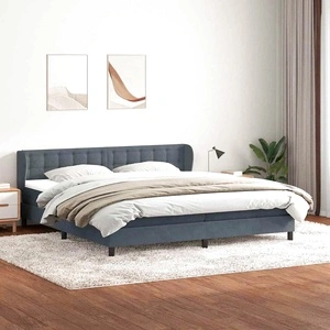 Box Spring легло с матраци Тъмно сиво 180x210 cm кадифе