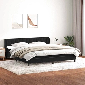 Box Spring легло с матраци Black 180x210 cm Velvet