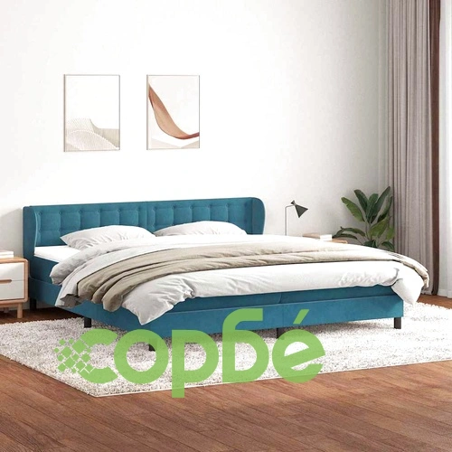 Box Spring легло с матраци Тъмно синьо 180x210 cm кадифе ➤ топ цена ➤ sorbe.bg