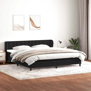 Box Spring легло с матраци Черно 200x210 cm Кадифе