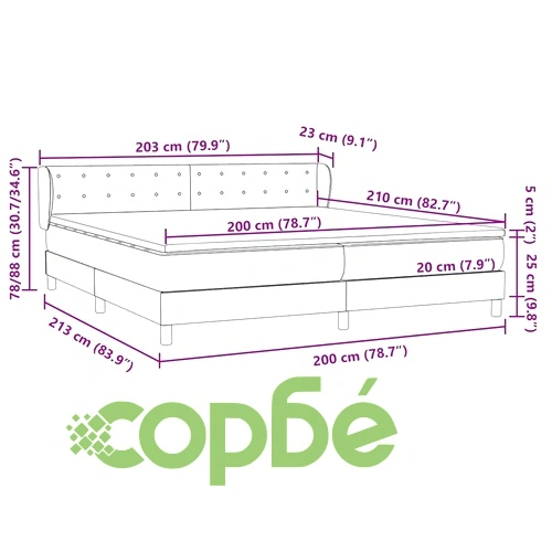 Box Spring легло с матраци Тъмно зелено 200x210 cm кадифе ➤ топ цена ➤ sorbe.bg