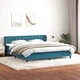Box Spring легло с матраци Тъмно синьо 200x210 cm кадифе