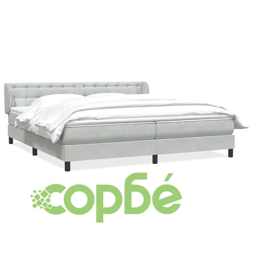 Box Spring легло с матраци Светло сиво 180x220 cm кадифе ➤ топ цена ➤ sorbe.bg