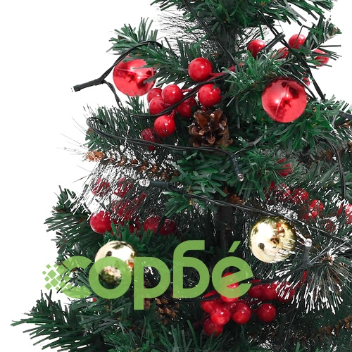 Изкуствени осветени коледни елхи за алея, 2 бр, 76 см, PVC ➤ топ цена ➤ sorbe.bg