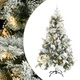 Коледна елха с флокиран сняг, LED и шишарки, 120 см, PVC и PE