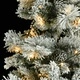 Коледна елха с флокиран сняг, LED и шишарки, 120 см, PVC и PE