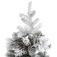 Коледна елха с флокиран сняг, LED и шишарки, 150 см, PVC и PE
