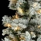 Коледна елха с флокиран сняг, LED и шишарки, 225 см, PVC и PE