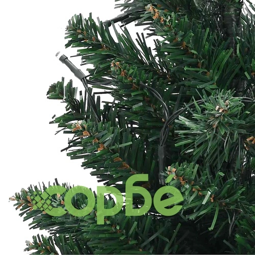 Изкуствена осветена коледна елха със стойка зелена 60 см PVC ➤ топ цена ➤ sorbe.bg