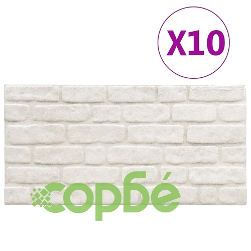 3D стенни панели с дизайн на бели тухли 10 бр EPS ➤ топ цена ➤ sorbe.bg