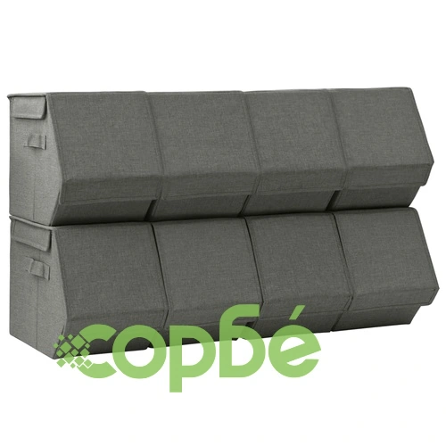 Стифиращи кутии за съхранение с капак 8 бр плат антрацит ➤ топ цена ➤ sorbe.bg