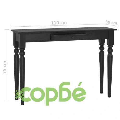 Конзолна маса, светлочерна, 110x30x75 cм, махагонов масив ➤ топ цена ➤ sorbe.bg