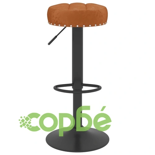 Бар табуретка, кафява, кадифе ➤ топ цена ➤ sorbe.bg