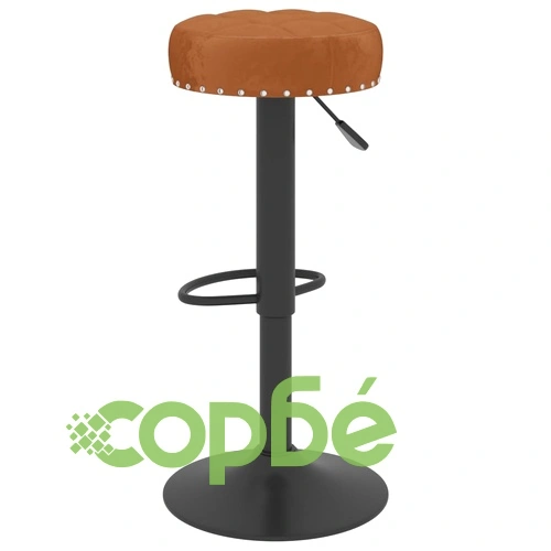 Бар табуретки, 2 бр, кафяви, кадифе ➤ топ цена ➤ sorbe.bg