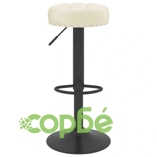 Бар табуретки, 2 бр, кремави, кадифе ➤ топ цена ➤ sorbe.bg