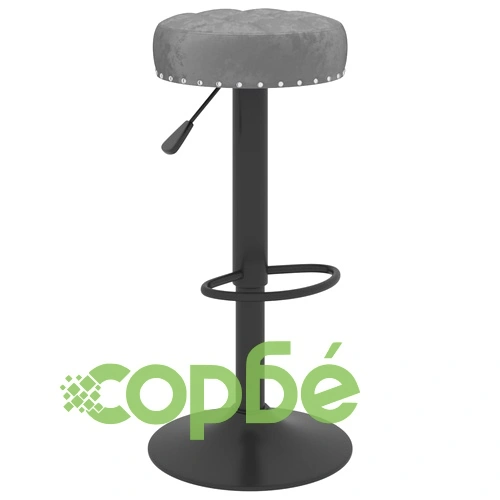 Бар табуретки, 2 бр, тъмносиви, кадифе ➤ топ цена ➤ sorbe.bg