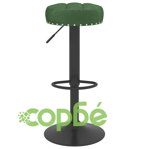 Бар табуретки, 2 бр, тъмнозелени, кадифе ➤ топ цена ➤ sorbe.bg