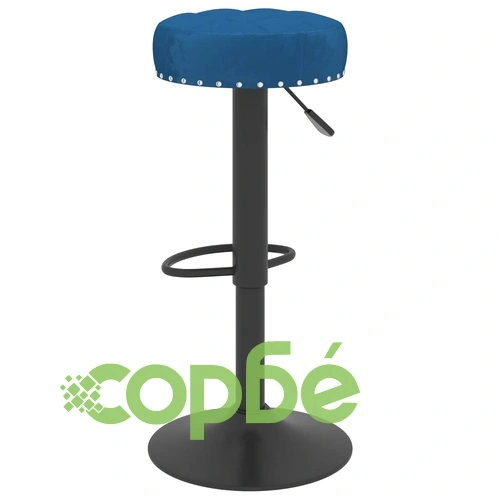 Бар табуретки, 2 бр, сини, кадифе ➤ топ цена ➤ sorbe.bg