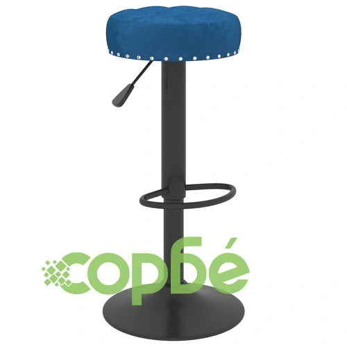 Бар табуретки, 2 бр, сини, кадифе ➤ топ цена ➤ sorbe.bg