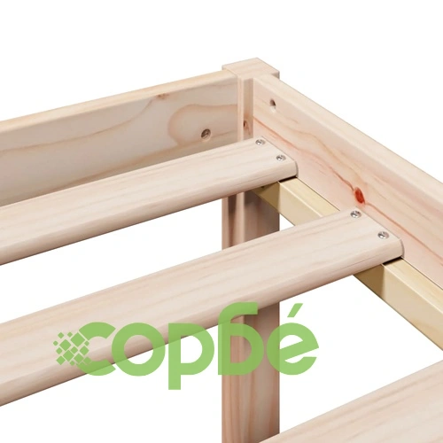 Легло с етажерка за книги, без матрак, 140x190 см, бор масив ➤ топ цена ➤ sorbe.bg