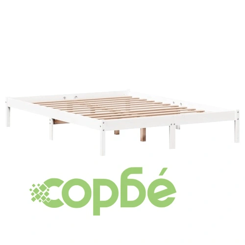 Легло с етажерка за книги, без матрак, 140x190 см, бор масив ➤ топ цена ➤ sorbe.bg