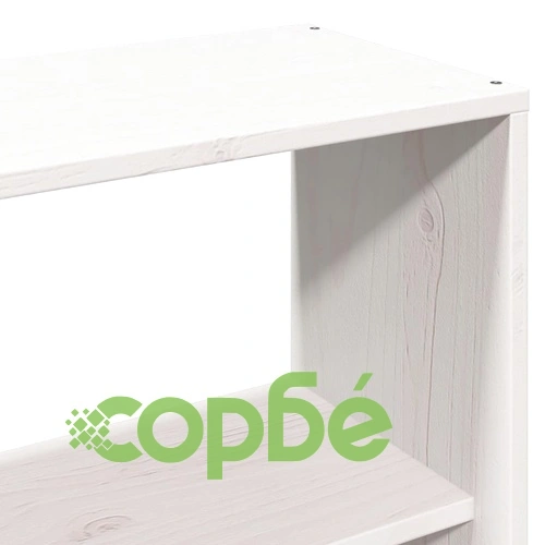 Легло с етажерка за книги, без матрак, 140x190 см, бор масив ➤ топ цена ➤ sorbe.bg