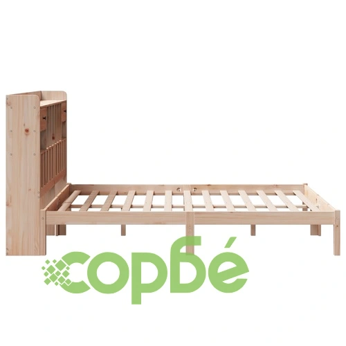 Легло с етажерка за книги, без матрак, 140x190 см, бор масив ➤ топ цена ➤ sorbe.bg