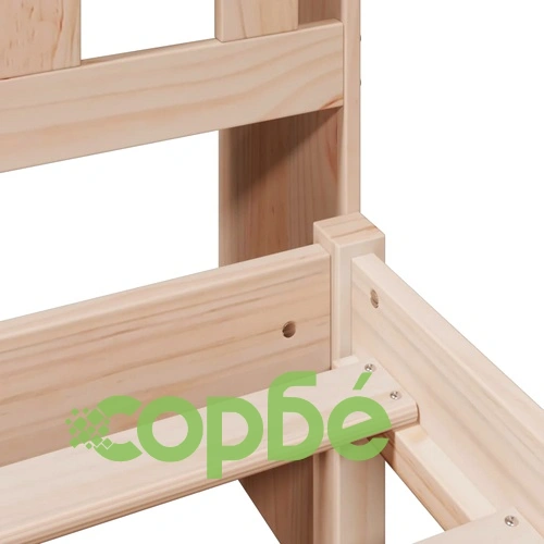 Легло с етажерка за книги, без матрак, 140x190 см, бор масив ➤ топ цена ➤ sorbe.bg