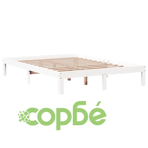 Легло с етажерка за книги, без матрак, 140x190 см, бор масив ➤ топ цена ➤ sorbe.bg