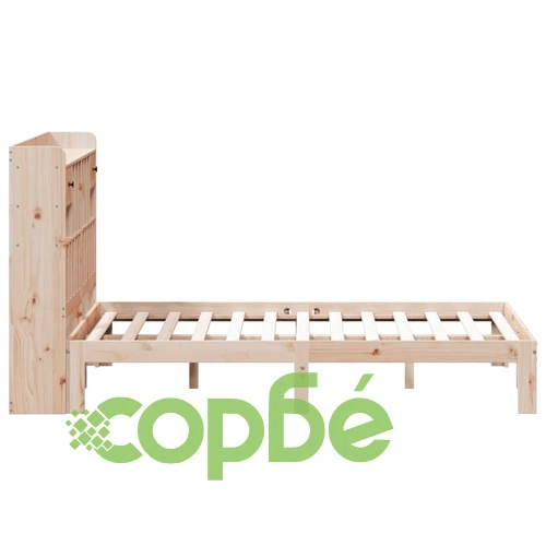 Легло с етажерка за книги, без матрак, 160x200 см, бор масив ➤ топ цена ➤ sorbe.bg