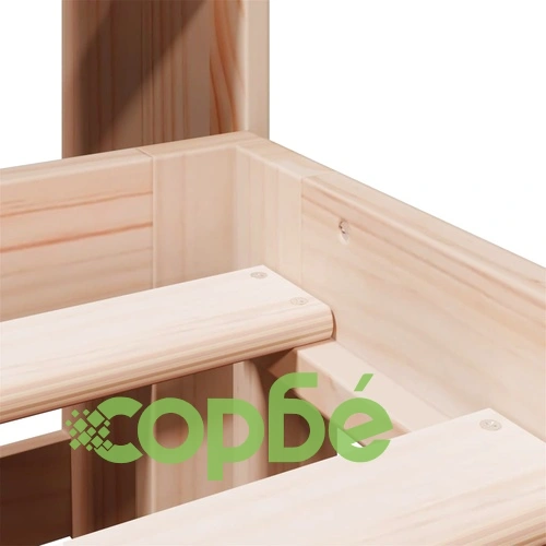 Легло с етажерка за книги, без матрак, 160x200 см, бор масив ➤ топ цена ➤ sorbe.bg