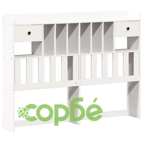 Легло с етажерка за книги, без матрак, 140x190 см, бор масив ➤ топ цена ➤ sorbe.bg