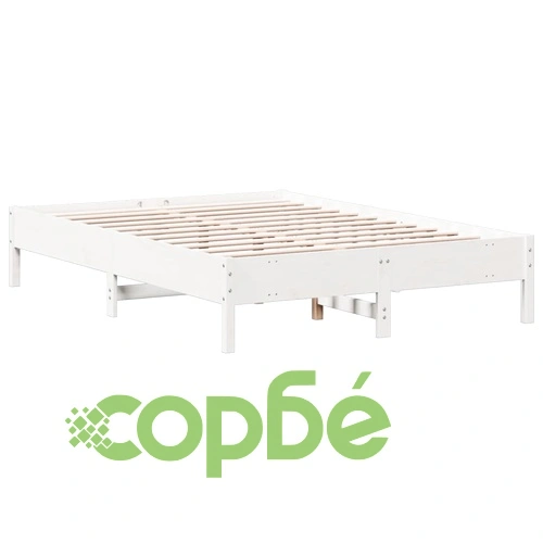 Легло с етажерка за книги, без матрак, 140x190 см, бор масив ➤ топ цена ➤ sorbe.bg