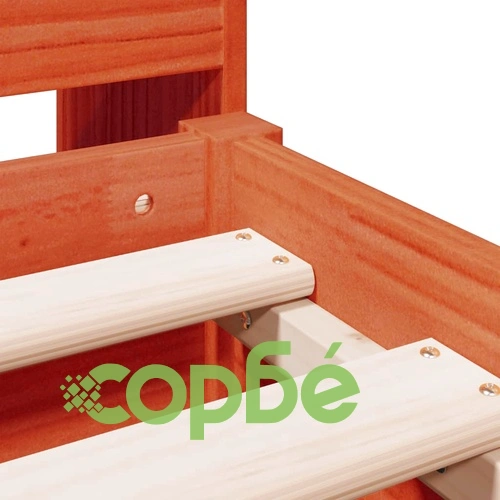 Легло с етажерка за книги, без матрак, 140x190 см, бор масив ➤ топ цена ➤ sorbe.bg