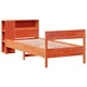 Легло с етажерка за книги, без матрак, 90x190 см, бор масив