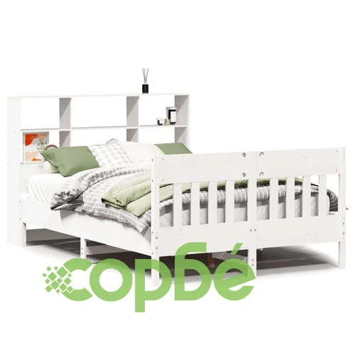 Рамка за легло без матрак, бял, 160x200 см, бор масив ➤ топ цена ➤ sorbe.bg