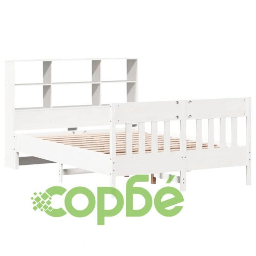 Рамка за легло без матрак, бял, 160x200 см, бор масив ➤ топ цена ➤ sorbe.bg