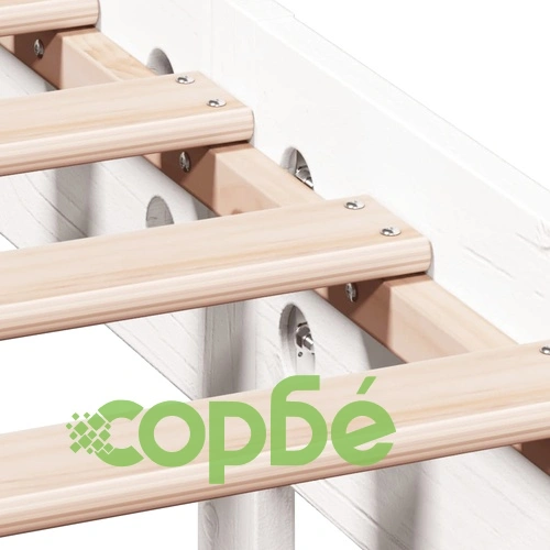 Рамка за легло без матрак, бял, 160x200 см, бор масив ➤ топ цена ➤ sorbe.bg