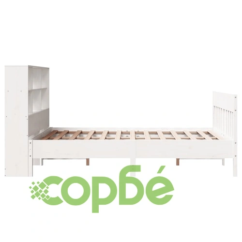 Рамка за легло без матрак, бял, 140x190 см, бор масив ➤ топ цена ➤ sorbe.bg