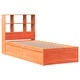 Рамка за легло без матрак, восъчнокафяво, 90x200 см, бор масив