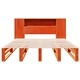 Легло с етажерка за книги, без матрак, 140x190 см, дърво масив